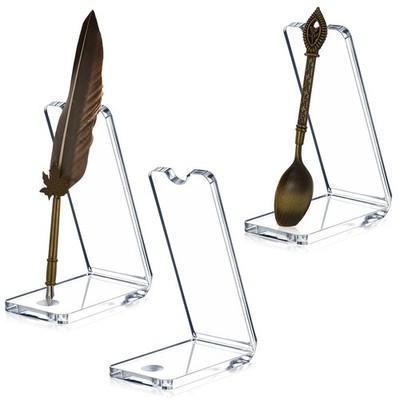 3 Pcs Acrylic Spoon Pen Display Stand Holder Easel Clear Acrylic Single Souve...