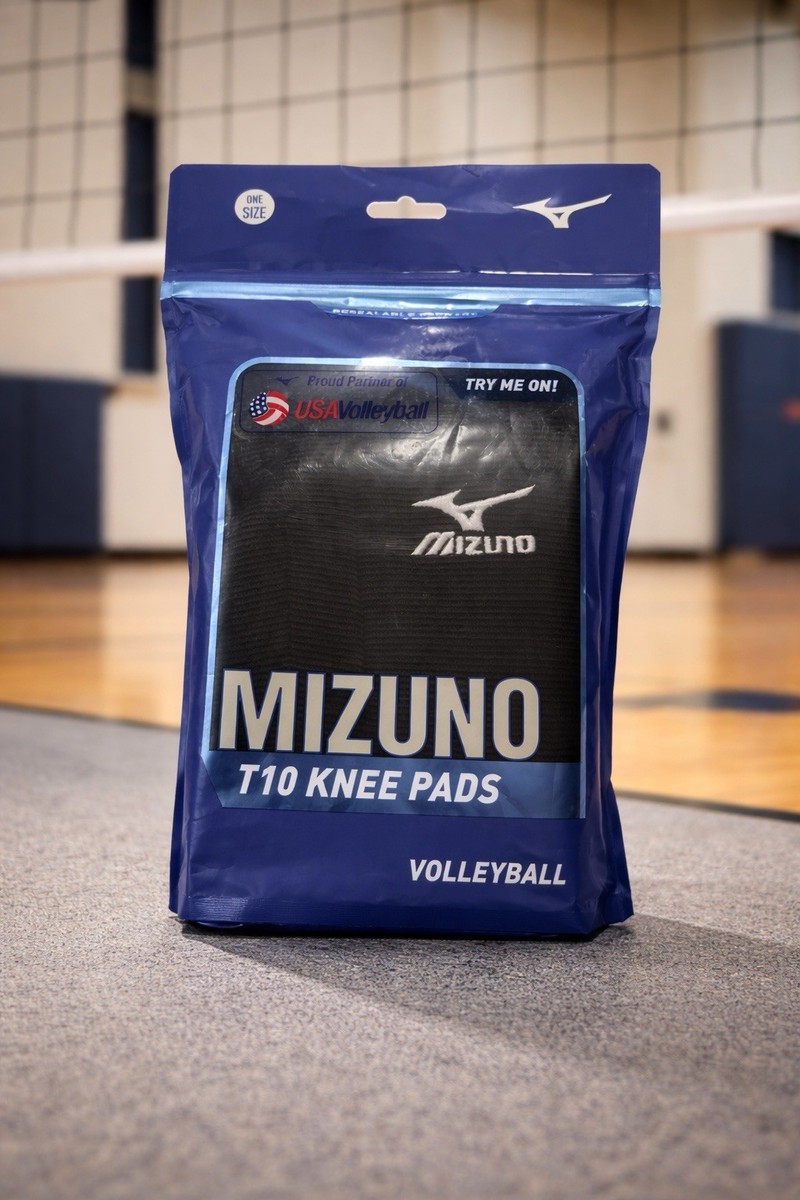 Mizuno T10 Volleyball Knee Pads Sleeve Length 9” Black One Size