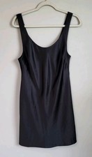Asos Black Dress Sz 8 Satin Open Back Evening Short Dress