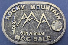 Vintage 1980s Belt Buckle Rocky Mountain MCC RELIEF SALE 1981 Mennonite Used 