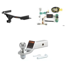 CURT Trailer Hitch Tow Package With Receiver, Wiring, #45295 Ball Mount - 13438