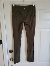 Lululemon High Rise Leggings WOMEN'S Side Pocket  Running Yoga 8 Military Green