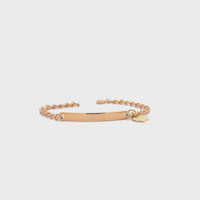NOS Unisex Speidel Gold Tone Blank ID Heart 5.5" Kids Bracelet Made in China