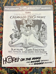 1954  -CASANOVA'S BIG NIGHT W/ BOB HOPE & JOAN FONTAINE.- COMEDY PRESSBOOK
