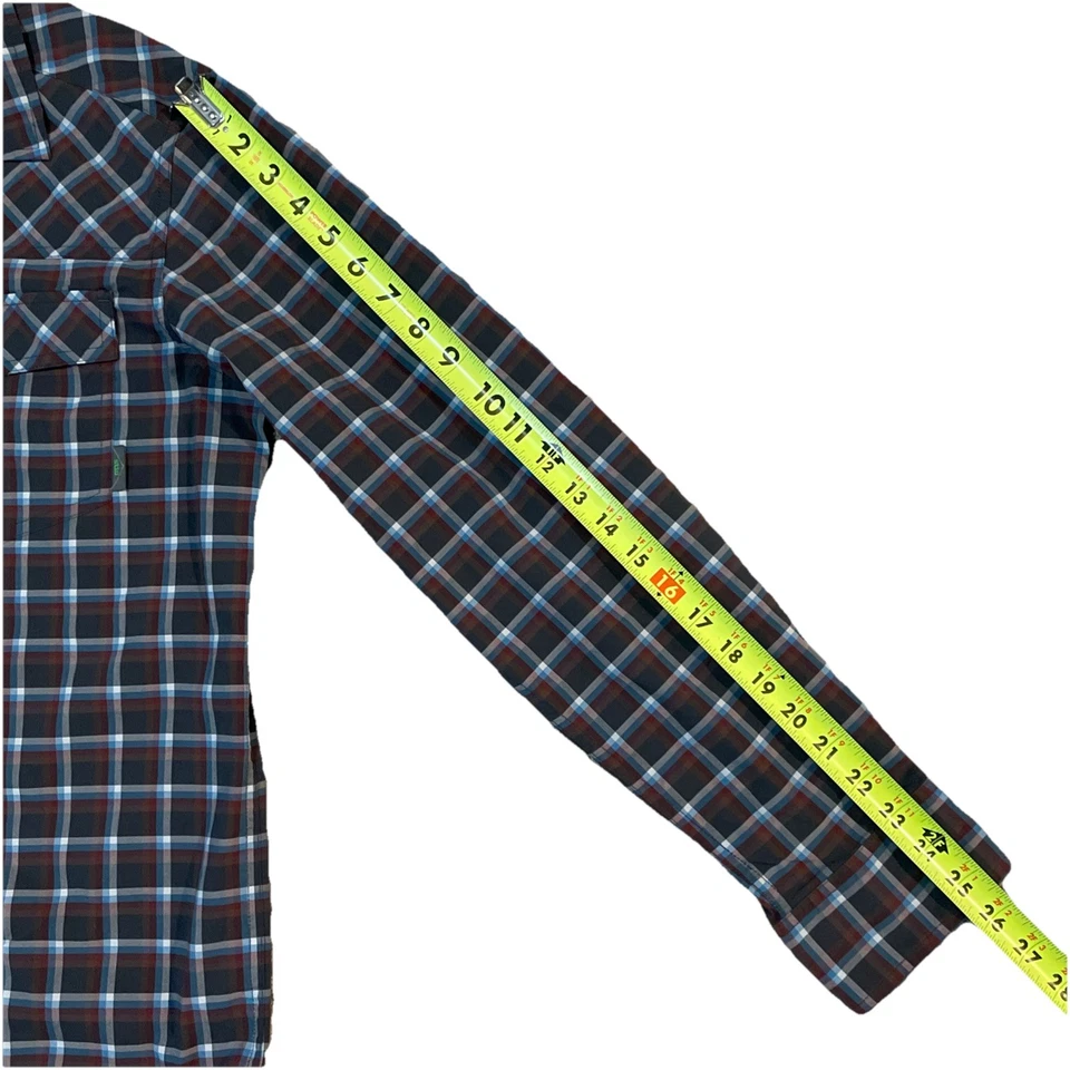 Stio Men’s Shirt Long Sleeve Pearl Snap-Quiet Multi Cooor Plaid Large EUC Medium - Image 4 of 4