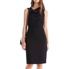 J. Crew 365 Women's Drape Neck Black Career Sleeveless Sheath Dress- Size 2