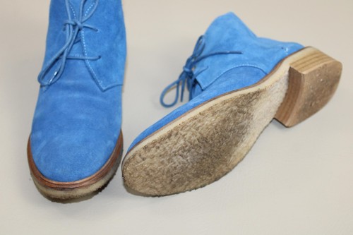Topshop Women’s Blue Suede Ankle Boots UK 6 EUR 39 Lace-Up Desert Chukka Style - Picture 8 of 11