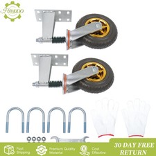 2Pcs 8" Heavy Duty Gate Wheels - 600lb Capacity, 360  Rotation,Rubber,U-bolts
