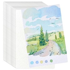 50 PCS Watercolor Paper Bulk 5x7 Inch Cold Press Thick Cotton White Art Paint