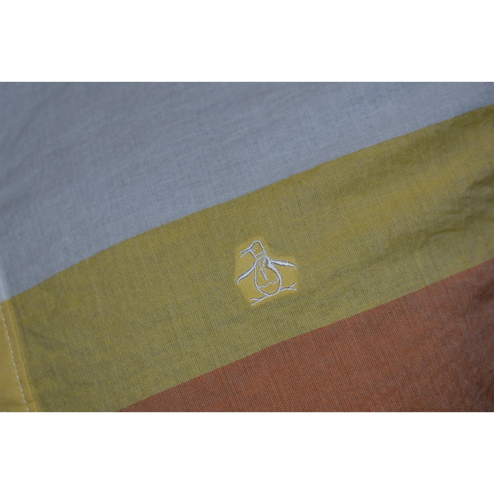 Оригинальный Penguin Munsingwear платье рубашка мужчин размер большой серый белый в полоску - Изображение 4 из 4