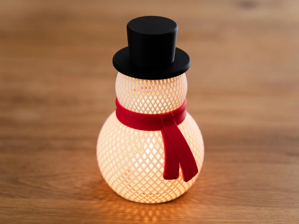 Schneemann-Teelicht-Laterne – Weihnachtsdeko – LED-Kerzenhalter – Tischdeko - Bild 2 von 3