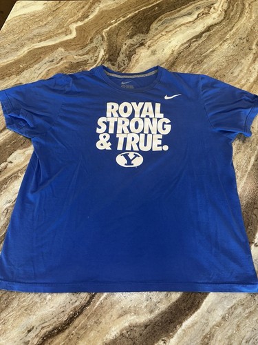 Nike BYU Cougars Shirt Size 2XL XXL Royal Strong & True NCAA