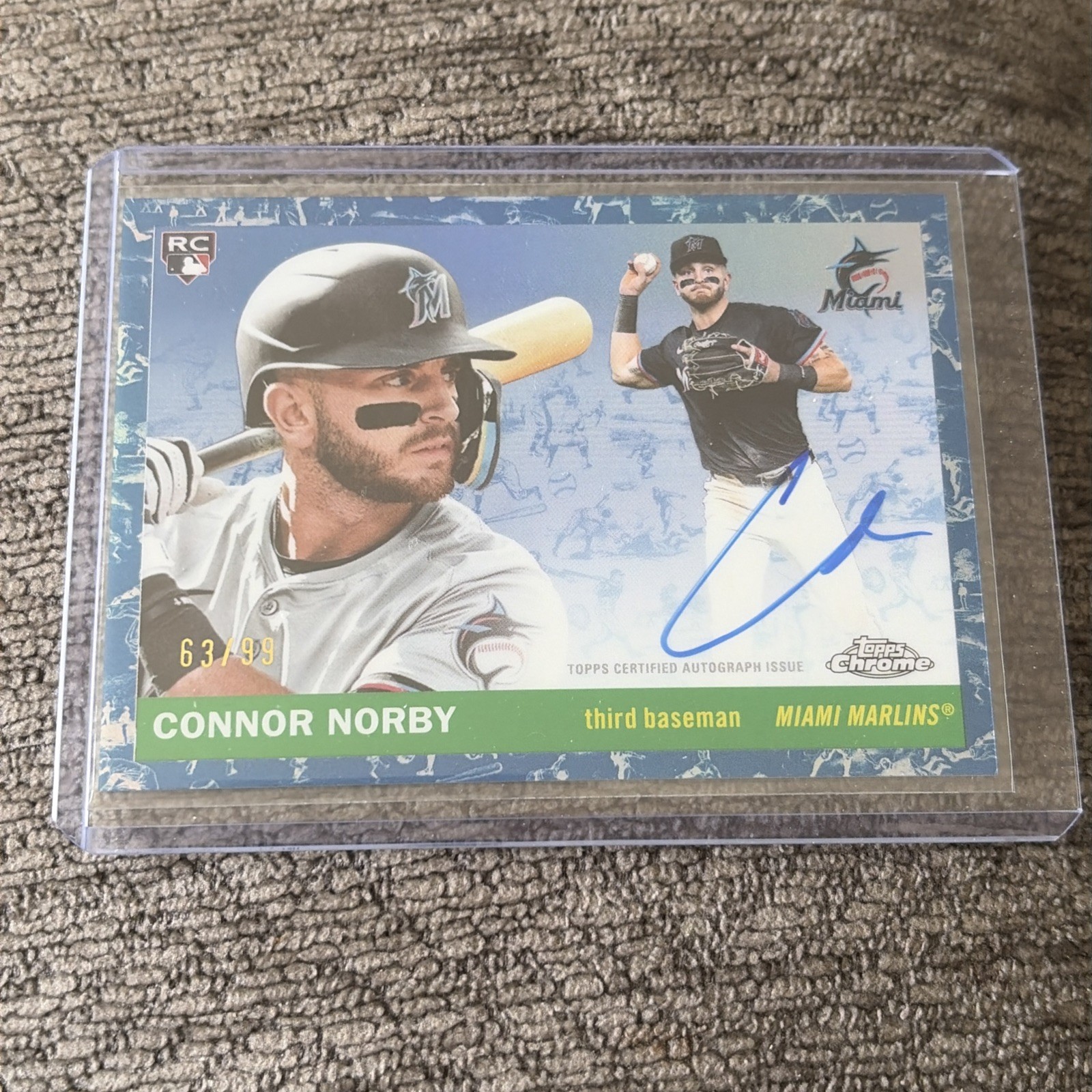 2025 Topps Chrome Platinum Connor Norby /99 Miami Marlins Auto CPA-CN MLB
