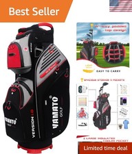 Golf Cart Bag 14 Way Organizer Divider Top with Handles Cooler Valued Pocket ...