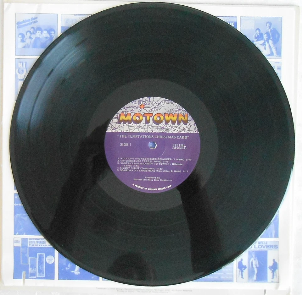 THE TEMPTATIONS Christmas Card LP Motown 5251ML NEAR MINT soul 1982 shrink - Image 3 of 4