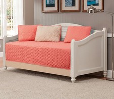 Mk Collection 5pc Modern Bedspread DayBed Solid Embossed New Coral/Kakhi 