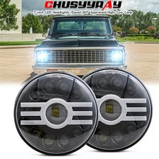 Pair 7 Inch Round Led Headlights Projector Hilo Beam For 1963-1978 Chevy Nova