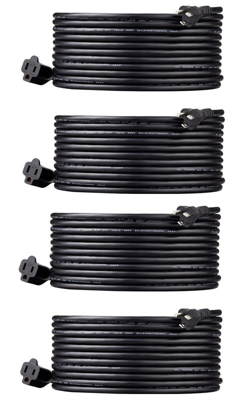 4 Turbo-Series Black 25 FT Indoor / Outdoor  16/3 Extension Cord  Weatherproof