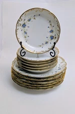 Antique H&Co Haviland Limoges Dish Set- 6 Plates, 6 Dessert Plates/Bowls-Rare 
