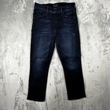 MOTHER The Mid Rise Dazzler Ankle Jeans Womens 28 Dark Wash Skinny Crop USA Made