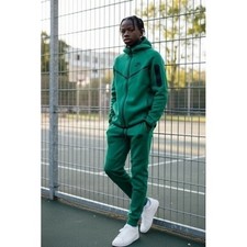 Nike Tech Fleece Tracksuit Set Green Kids Youth Full Zip Hoodie Joggers 14Y