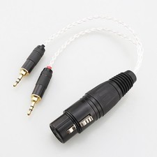 4Pin XLR Female to Dual 3.5mm Male HiFi Audio Silver Plated Adapter Cable 30cm