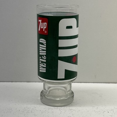 Vintage 70's 7 UP Drinking Glass. The Uncola, Wet And Wild Soda Pop   Seven Up