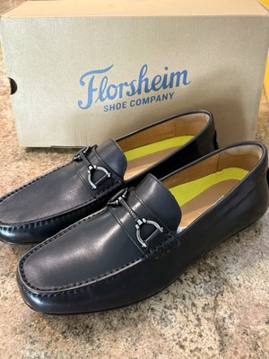 Florsheim Men's Motor Bit Driver Leather Loafers in Black Size 10.5 M
