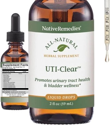 2X Native Remedies UTI-Clear for Urinary Tract and Bladder Health, 59 ml 01/2030