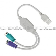 NEW Dual PS2 Female to USB Male Converter Adaptor Cable F/M for Mouse Keyboard