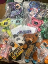 Vintage Grateful Dead Bean Bear Plush Lot of 22 w/ Tags Liquid Blue w/Extras