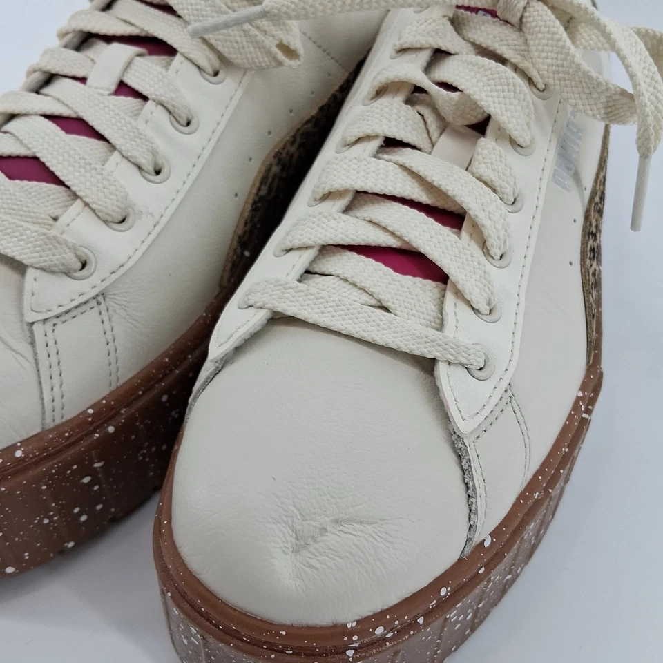 Puma Mayze Stack Women's Sneakers White Leopard Print Platform Gum Sole Size 9.5 - Image 3 of 4