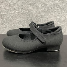 Linodes Tap Shoes Little Kids 12.5 Black Canvas Mary Jane Strap Ballet Flat Show