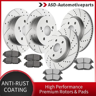 Front Rear Drilled Brake Disc Rotors Brakes Pads for RAV4 Venza C-HR ES250 UX200