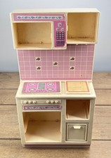 Vintage Mattel Barbie Sweet Roses Kitchen Cooking Center 1987