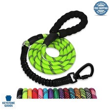 4Ft Heavy Duty Reflective Dog Leash with Bungee  Padded Handle