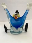 Vintage Heavy Murano Hand Blown Glass Cigar Ashtray / Serving Bowl