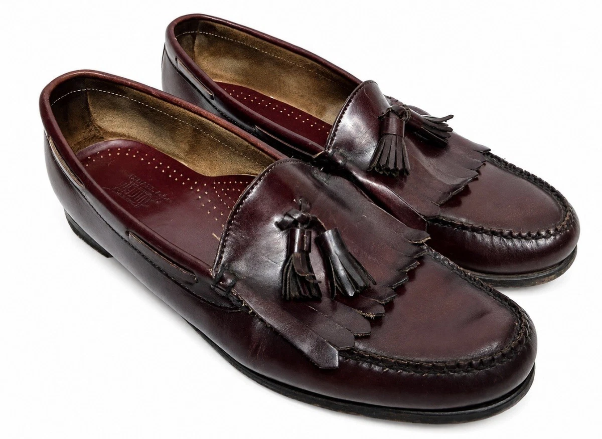 Bass Pendant Mens Burgundy Leather Kiltie Monk Strap Loafers Size 9M Brazil kiltie loafers products for sale | eBay main image 3