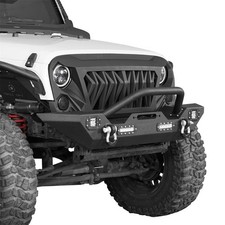 Steel Black Mid Width Front Bumper Wwinch Plate Fit Jeep Wrangler Jk 2007-2018