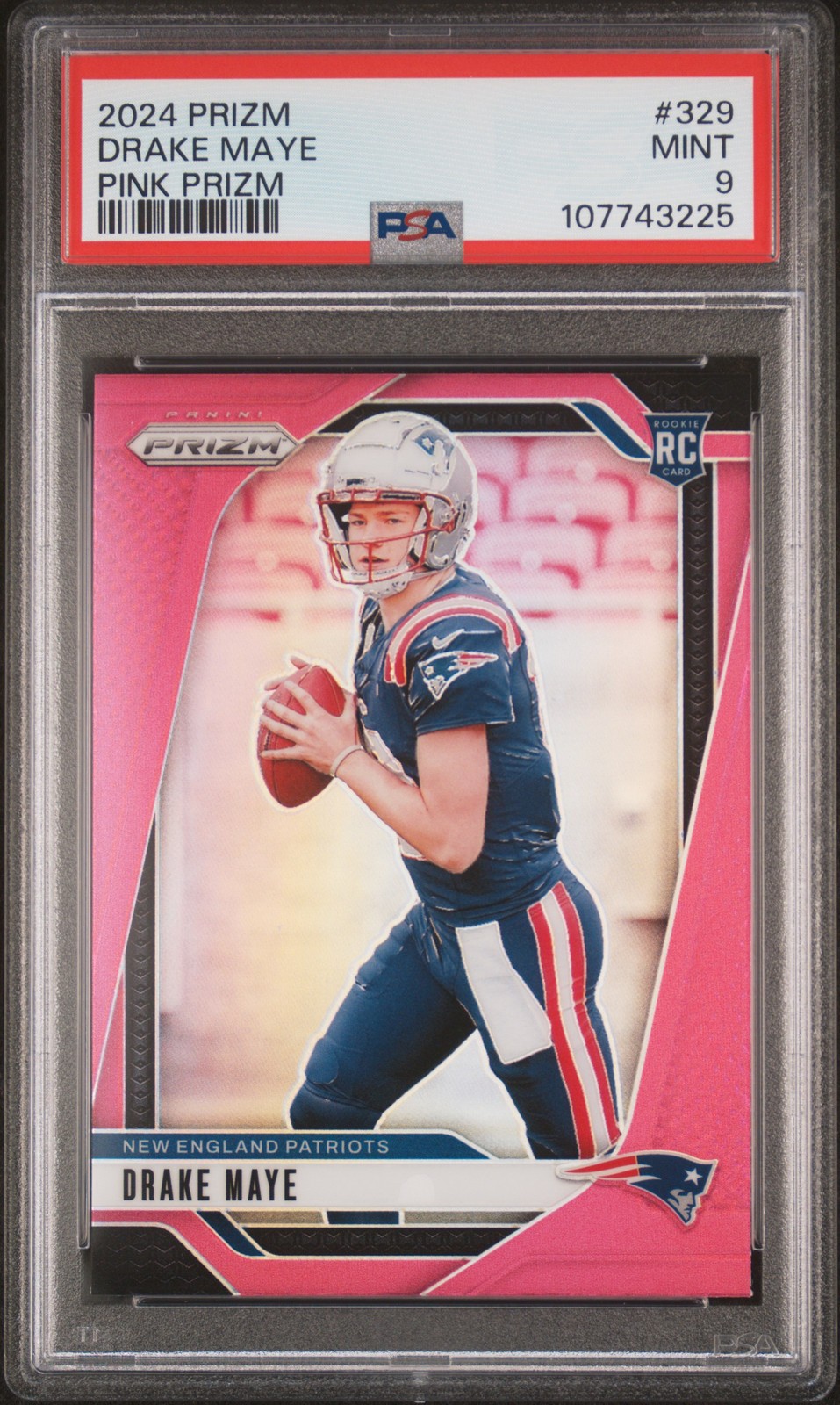 2024 PANINI PRIZM PINK PRIZM #329 DRAKE MAYE ROOKIE RC PSA 9