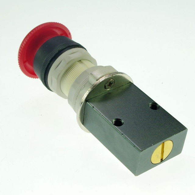 1PCS G 1/8" 3 Way 2 Position Emergency Stop Mechanical Pneumatic Valve