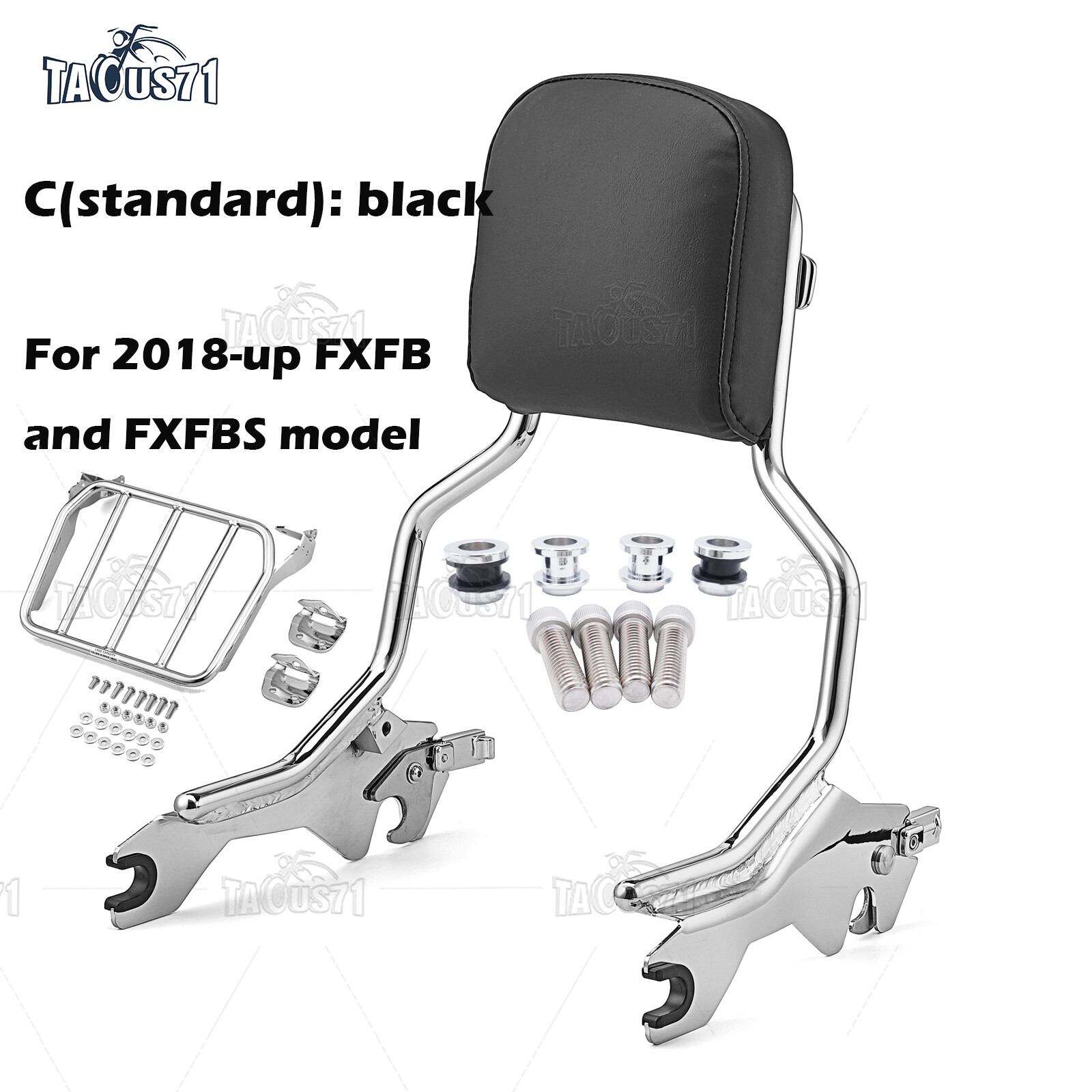 Backrest Sissy Bar / Luggage Rack / Docking Hardware For Harley Softail ...