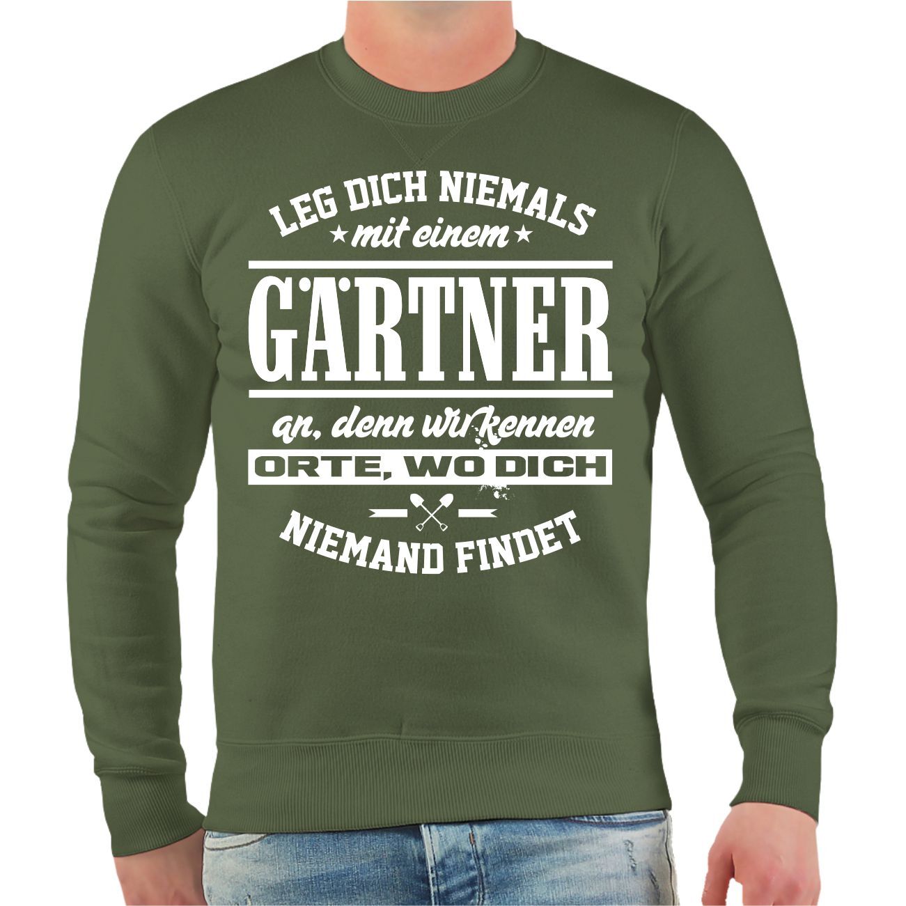Herren Pullover Leg dich nie mit einem GÄRTNER an Landschaftsbau Garten