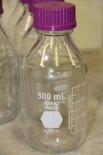 Lot of 30 VARIOUS BRANDS 500ML STORAGE BOTTLES VWR Pyrex Kimax Fisherbrand