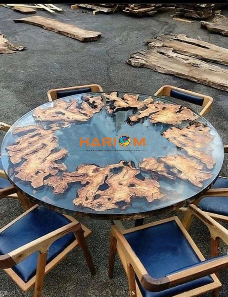 Clear Epoxy Resin Gray Adorable Unique Gifts Dining Table Top Outdoor  Furniture