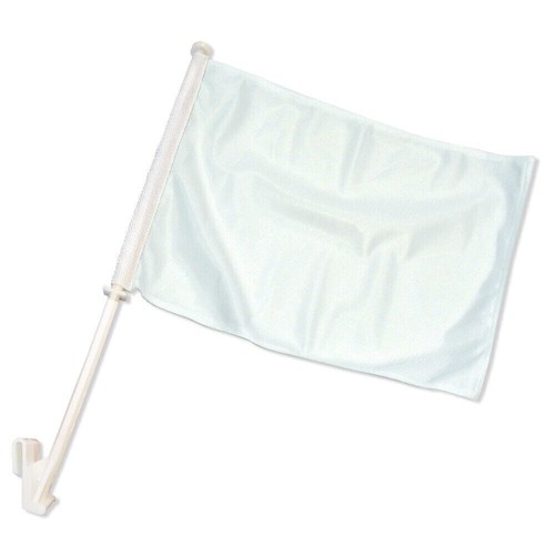 WHITE Solid Color Blank Flag 12x18 Inches - Super Polyester 100D, Fade Resistant