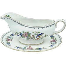 Vintage Aynsley Pembroke Gravy Sauce Boat w/Underplate Fine Bone China