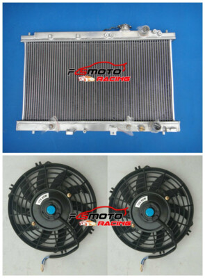 Alu Radiator+Fan For 1994-2001 Acura Integra DC2 B18 GSR RS LS 1.8L L4 AT/MT