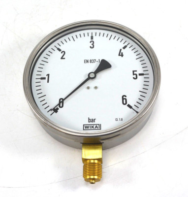 WIKA Ø160mm Manometer 9041710 unten 0 - 6 bar 0-6bar G 1/2'' 212.20.160 NEU OVP