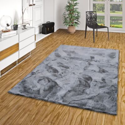 Luxus Super Soft Fellteppich Plush Grau Meliert